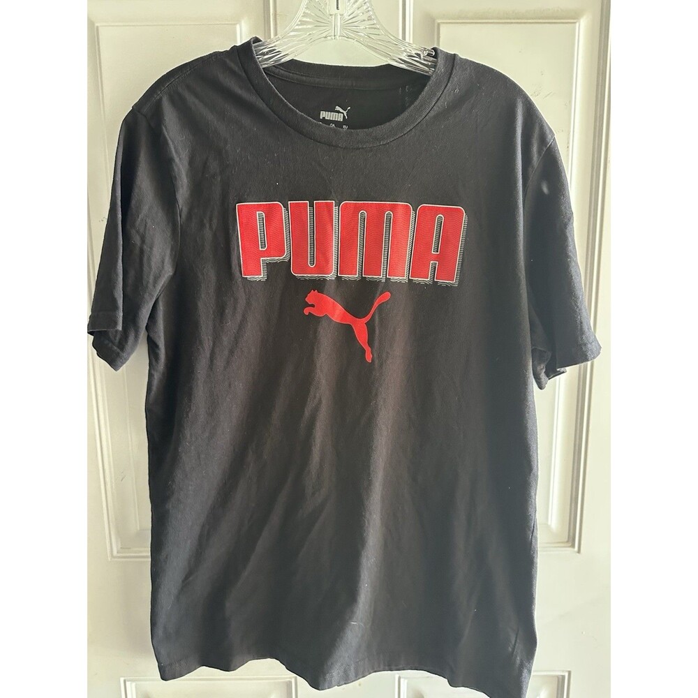 Puma Black Red Logo Men's Large T Shirt Medium
